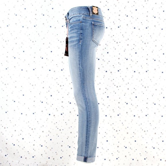 Cropped Rolled Cuff Skinny Jeans - Picture 5 of 8